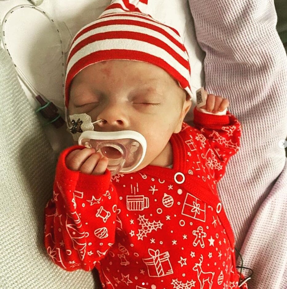 Christmas Premature Baby Hat, Striped Hat Little Lumps 