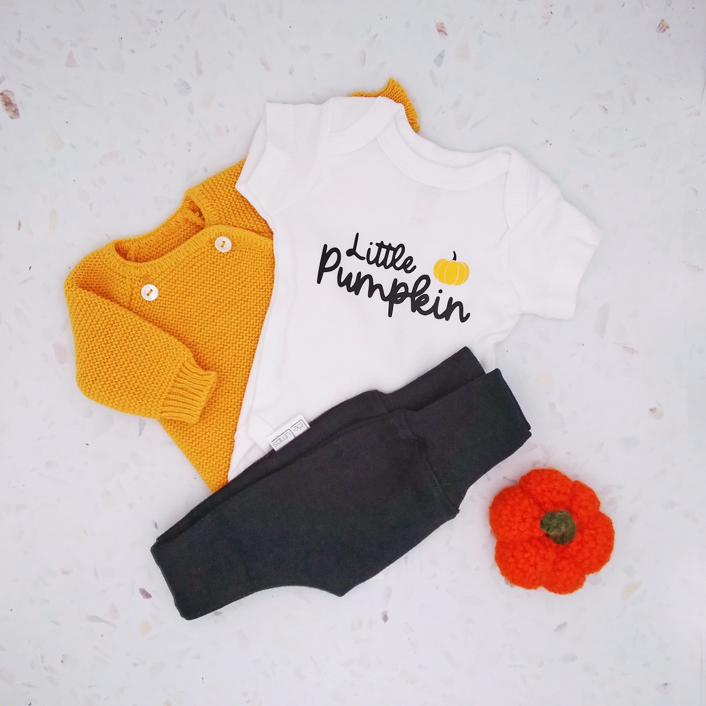 "Little Pumpkin" Bodysuit - White Bodysuit / Vest Little Mouse Baby Clothing & Gifts 