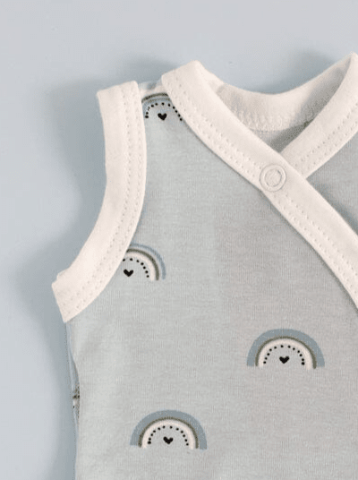 NICU Baby Incubator Vest, Baby Blue Rainbows Bodysuit / Vest Tiny & Small 