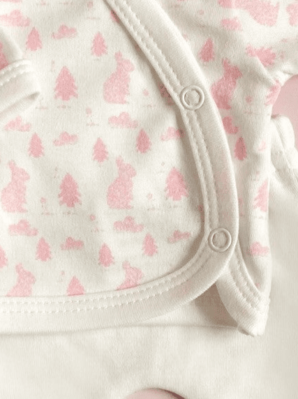 Wrap Top & Trouser Set. Bunny Meadow, Organic Cotton Top & Trousers Tiny & Small 