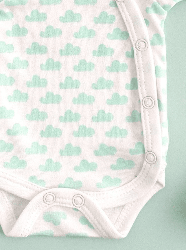 Bodysuit, Mint Cloud, Premium 100% Organic Cotton Bodysuit / Vest Tiny & Small 