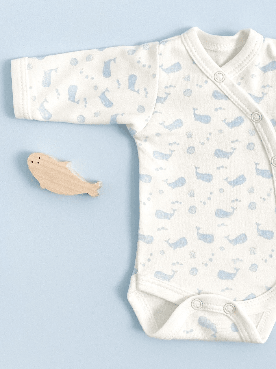 Premature Baby Bodysuit, Ocean Blue, Premium 100% Organic Cotton Bodysuit / Vest Tiny & Small 