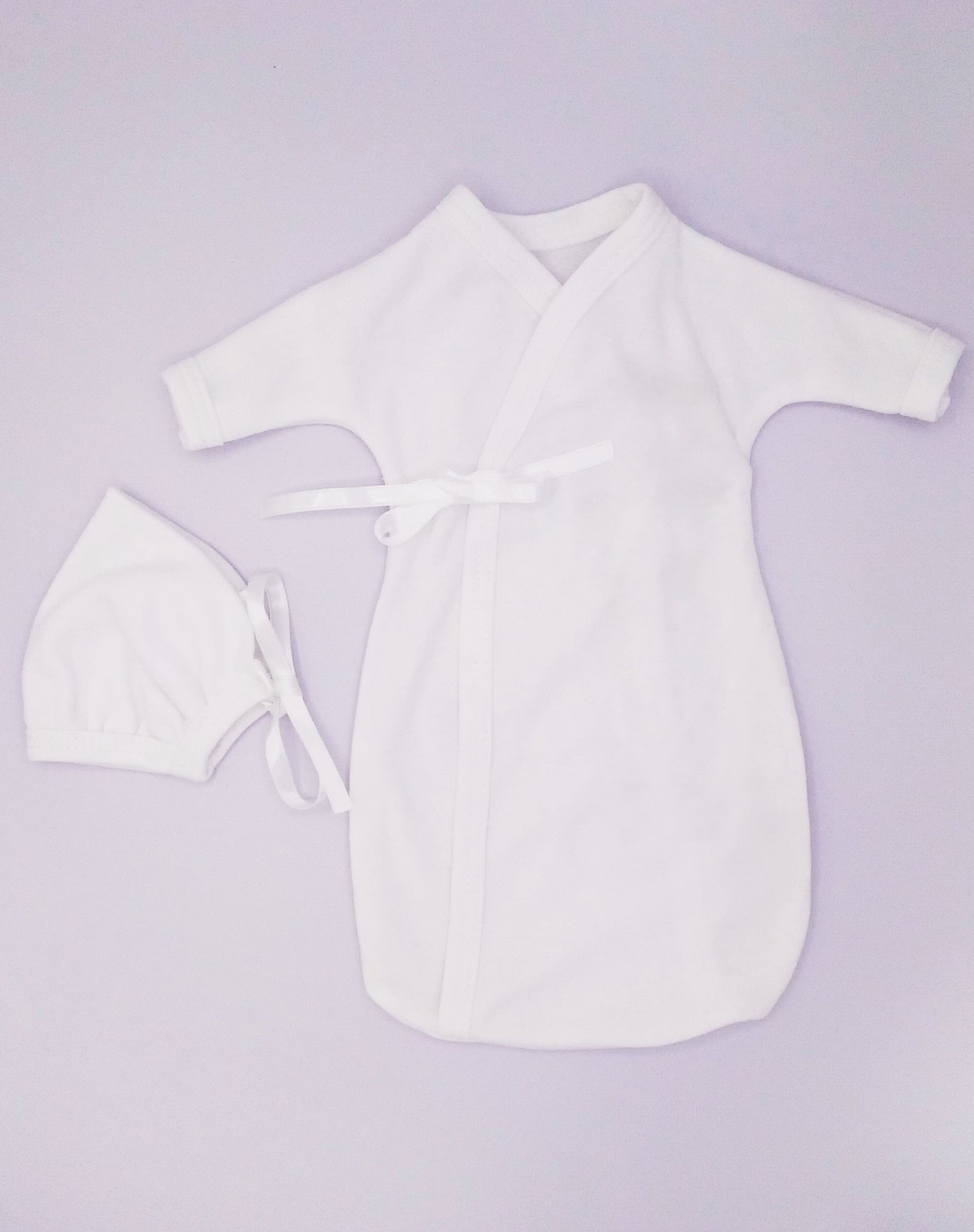 Funeral Gown, White Bereavement gown Tiny & Small 