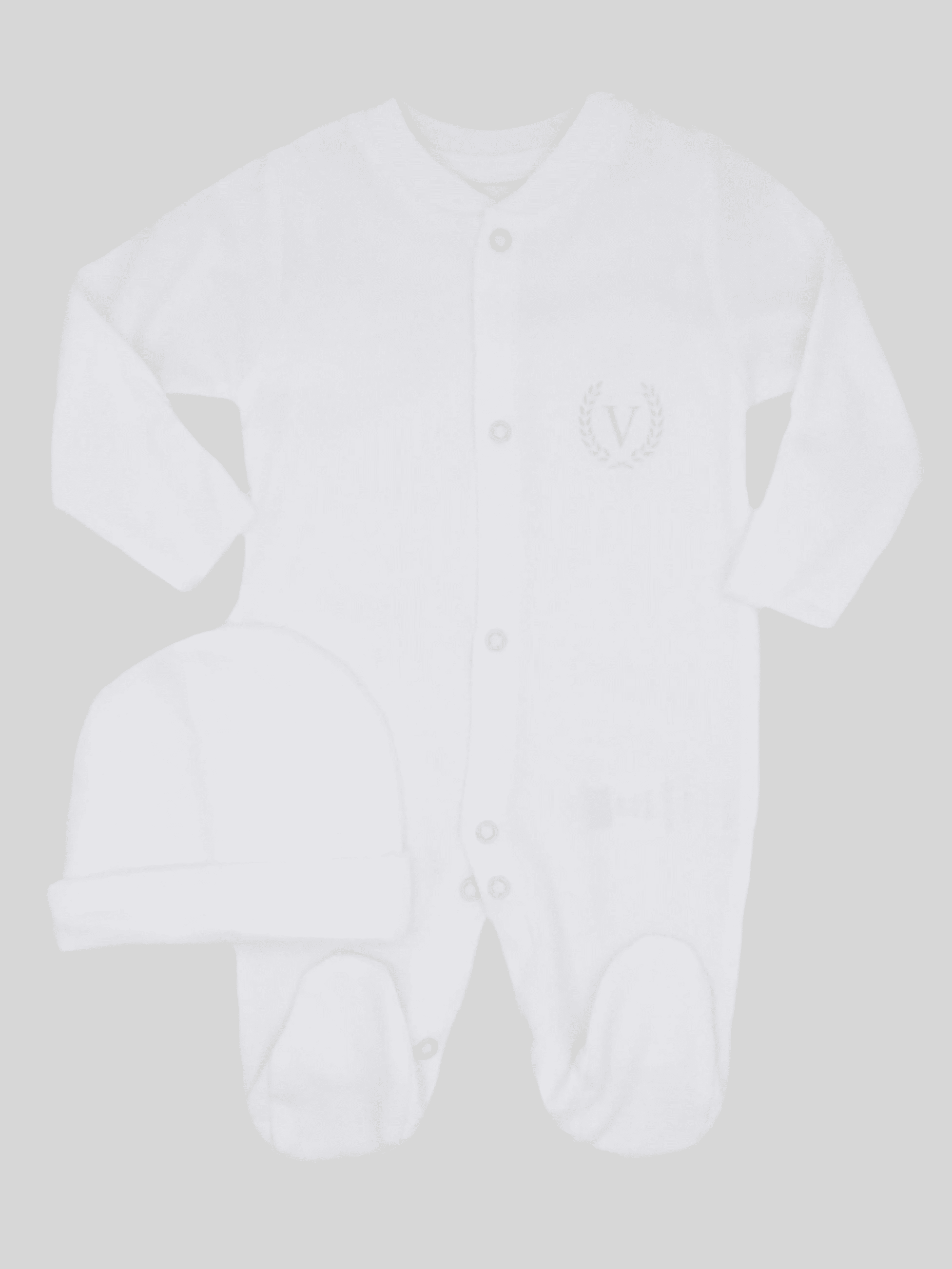 Visara Sleepsuit & Hat Set - White Sleepsuit / Babygrow Visara 