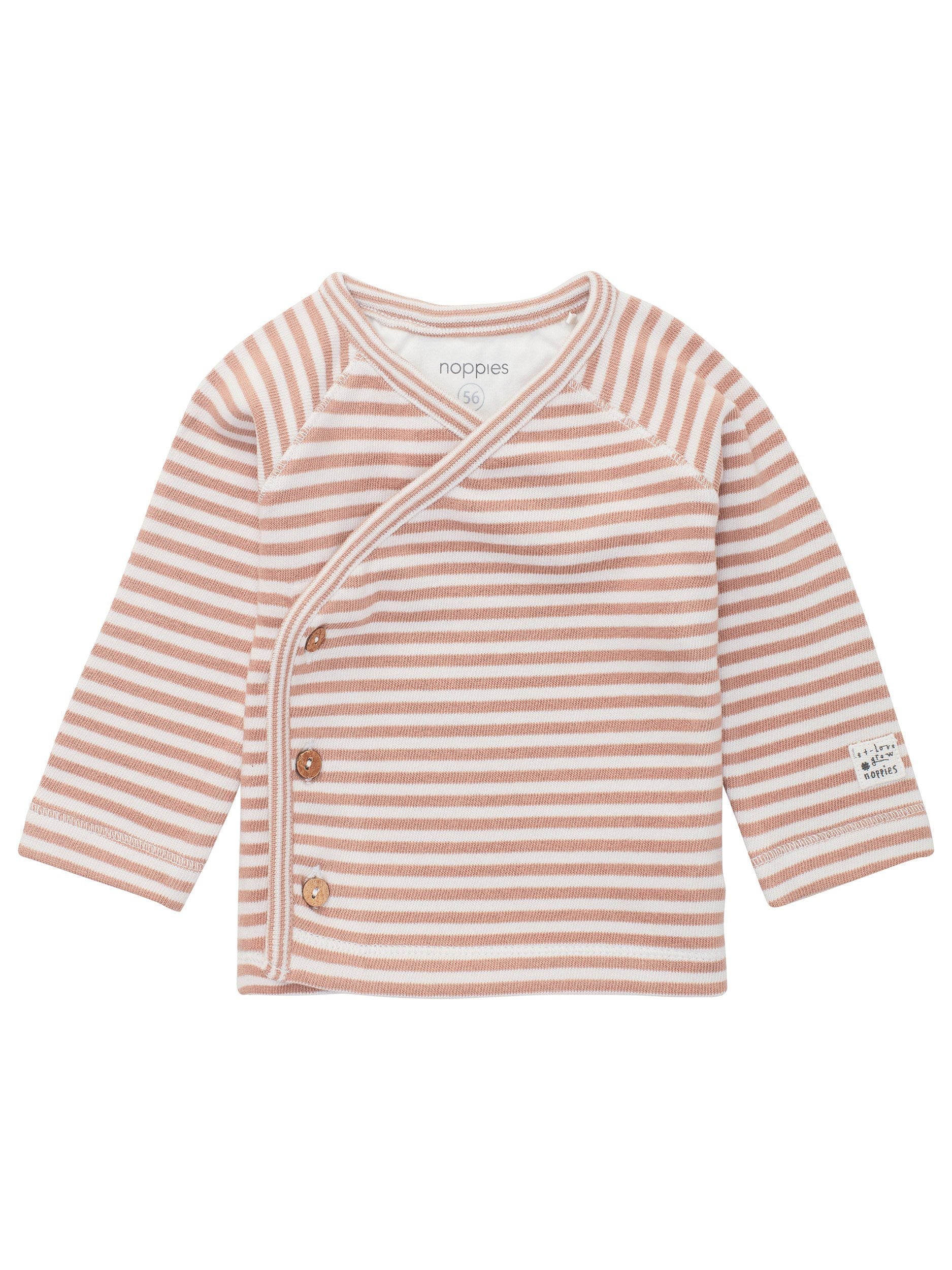 Long Sleeve Knit Top - Terracotta & Cream Stripe Top / T-shirt Noppies 
