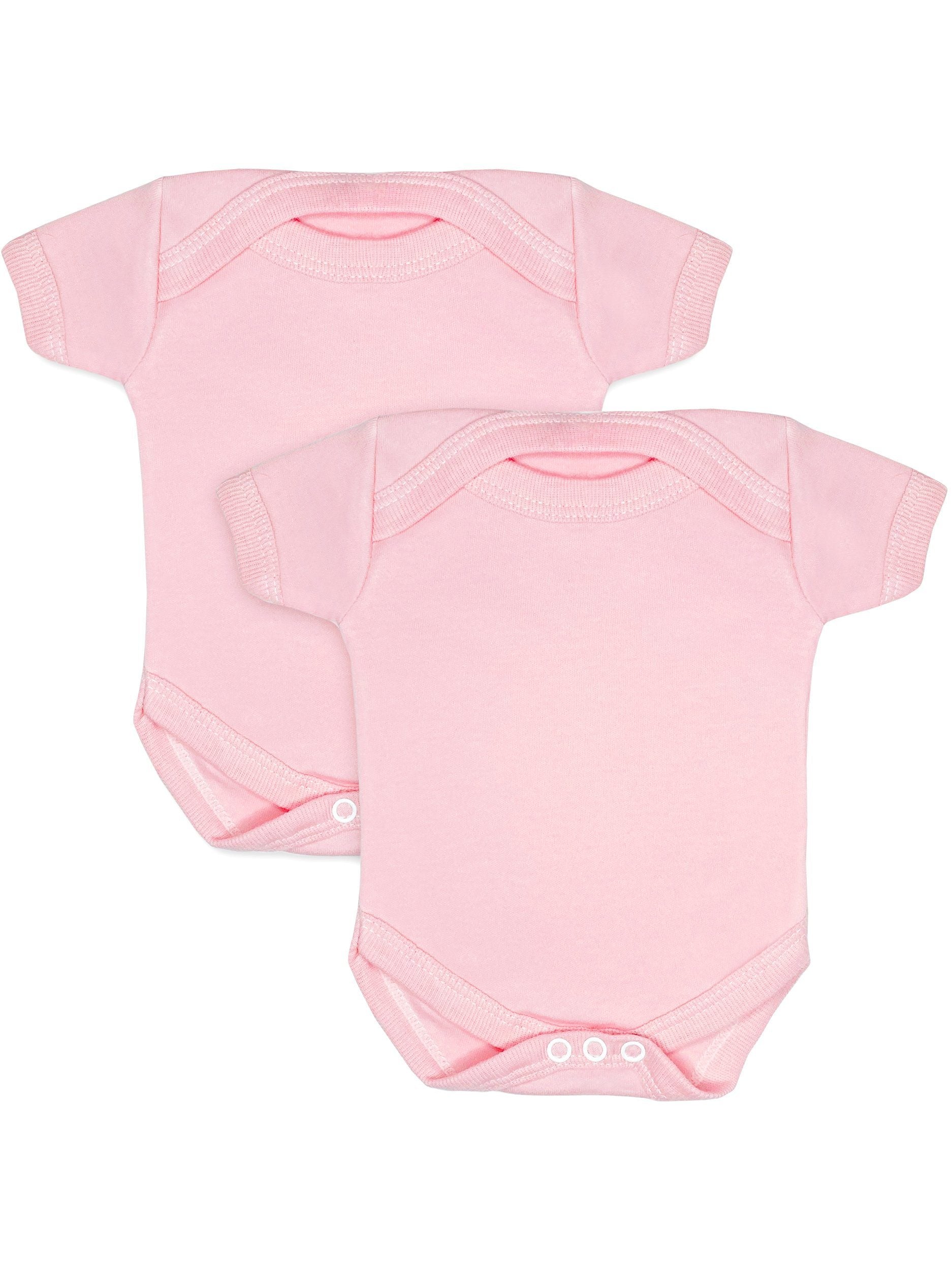 2 Pack - 100% Cotton Pink Short Sleeved Bodysuits Set/Multipack Little Mouse Baby Clothing & Gifts 