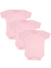 3 Pack - 100% Cotton Pink Short Sleeved Bodysuits Set/Multipack Little Mouse Baby Clothing & Gifts 