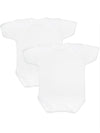 2 Pack - 100% Cotton White Short Sleeved Bodysuits Set/Multipack Little Mouse Baby Clothing & Gifts 