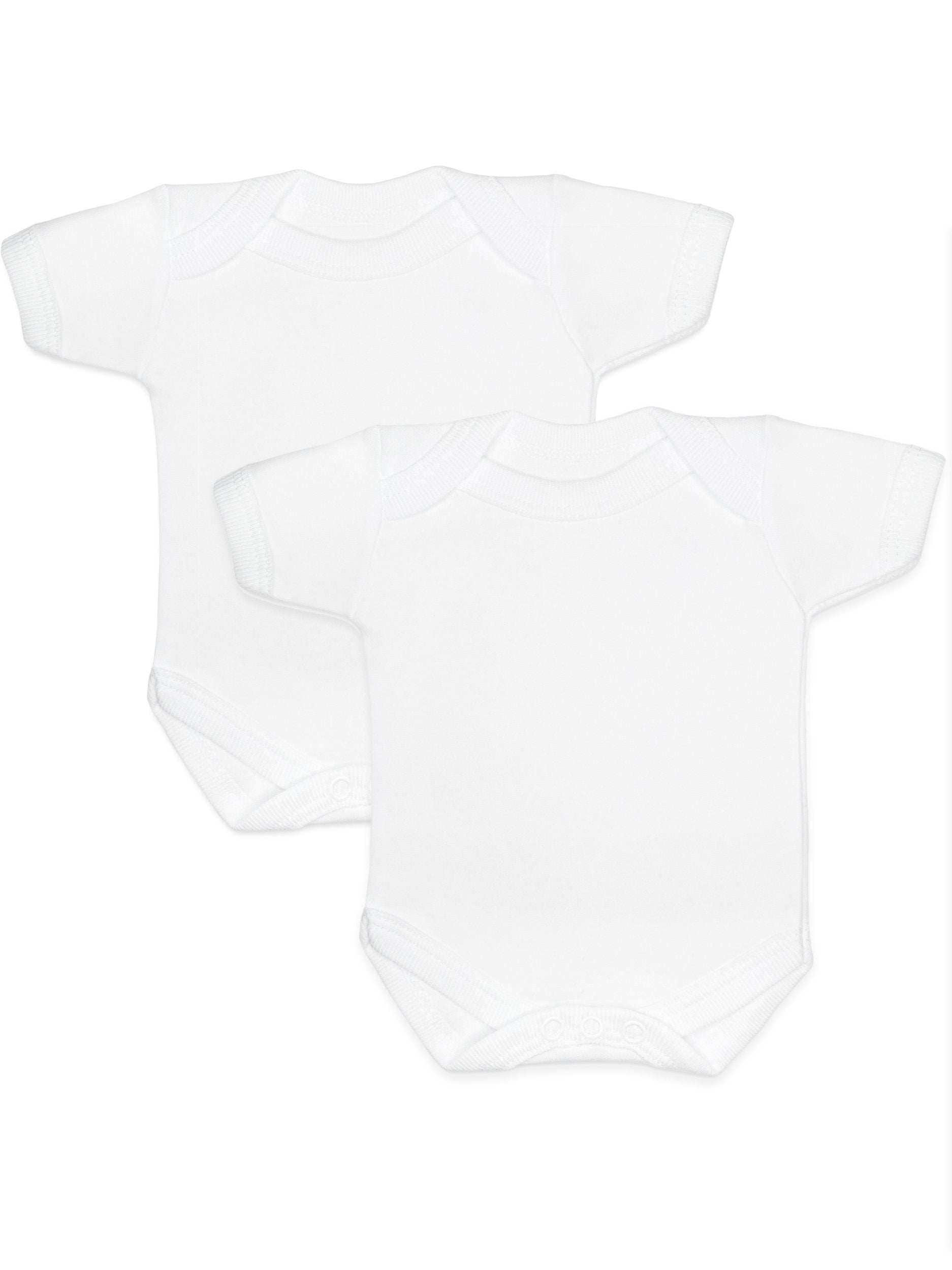 2 Pack - 100% Cotton White Short Sleeved Bodysuits Set/Multipack Little Mouse Baby Clothing & Gifts 