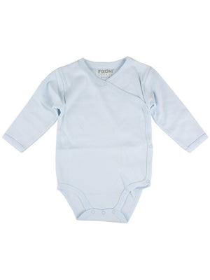 Organic Cotton Sky Blue Long Sleeve Vest Bodysuit / Vest Fixoni 