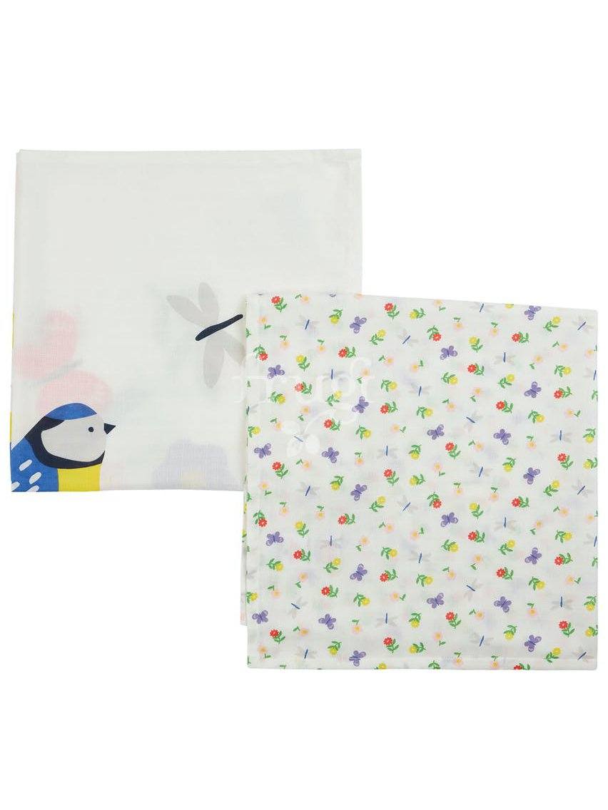 Organic Cotton Floral Bird Muslin 2 Pack by Frugi Muslin Frugi 