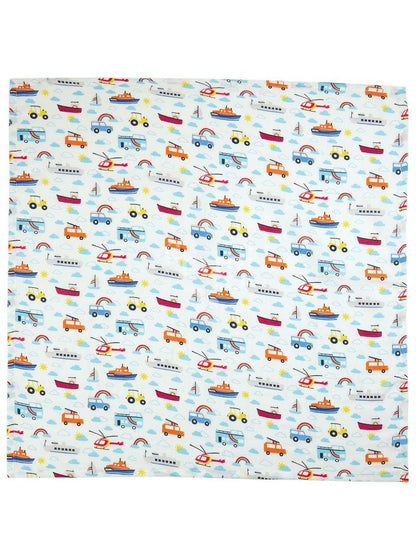 Organic Cotton Tractors, Boats & Cars Muslin 2 Pack by Frugi Muslin Frugi 