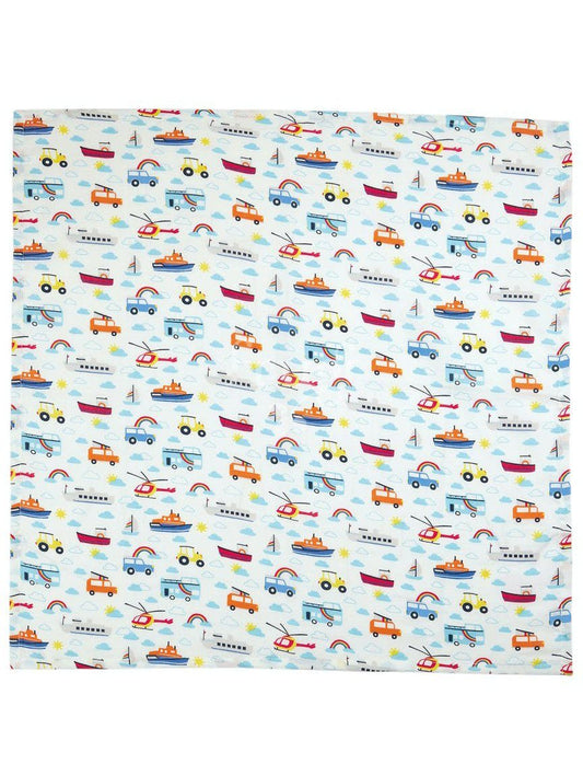 Organic Cotton Tractors, Boats & Cars Muslin 2 Pack by Frugi Muslin Frugi 