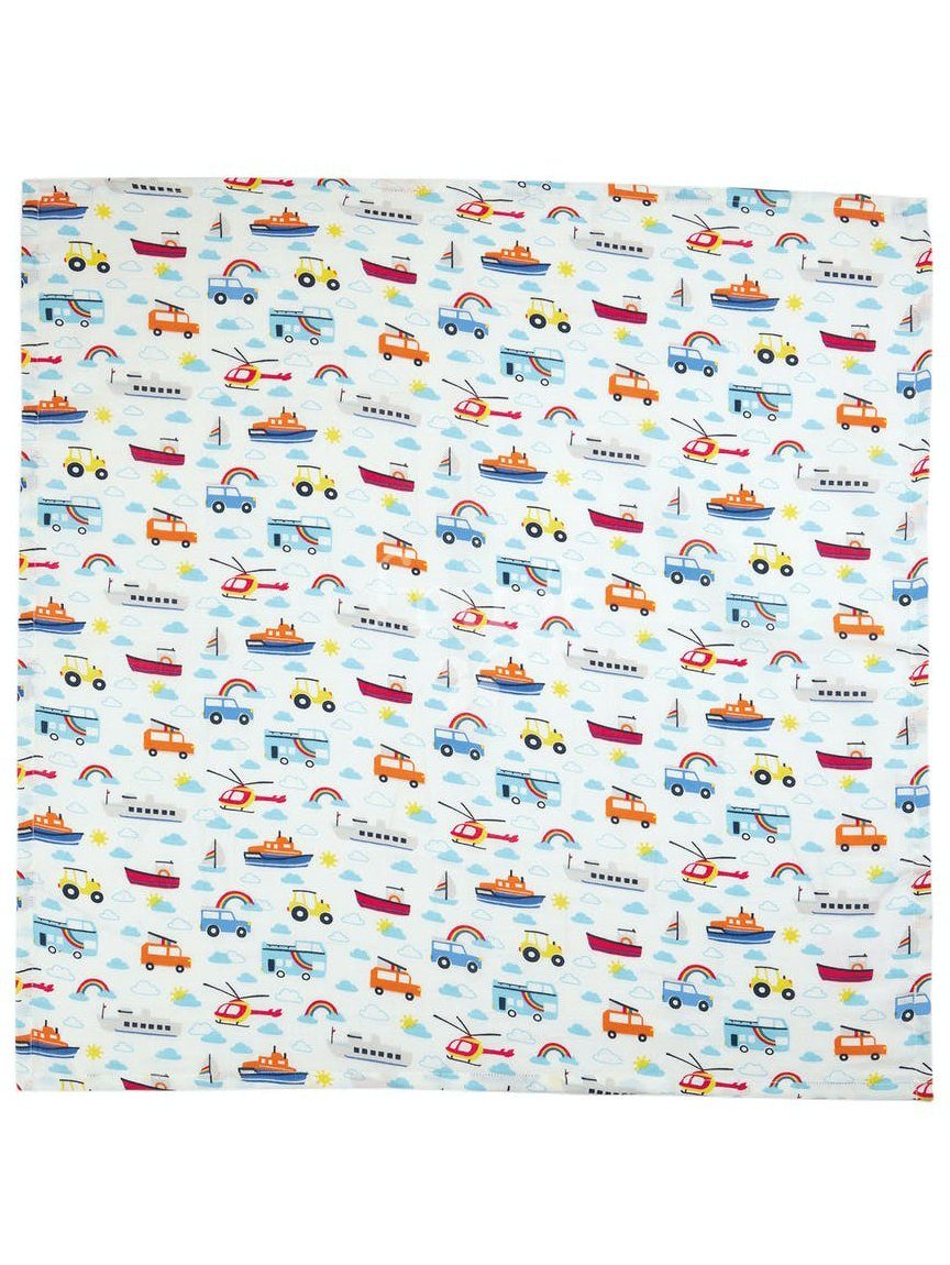 Organic Cotton Tractors, Boats & Cars Muslin 2 Pack by Frugi Muslin Frugi 