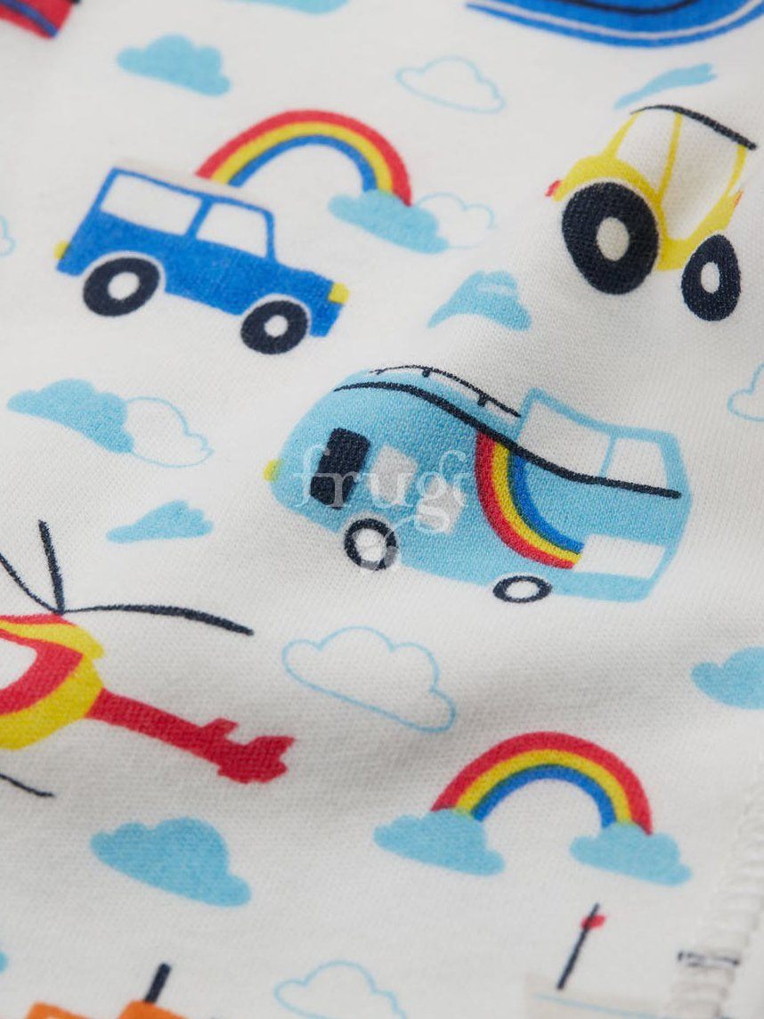 Organic Cotton Vehicles & Rainbows Sleepsuit by Frugi Sleepsuit / Babygrow Frugi 