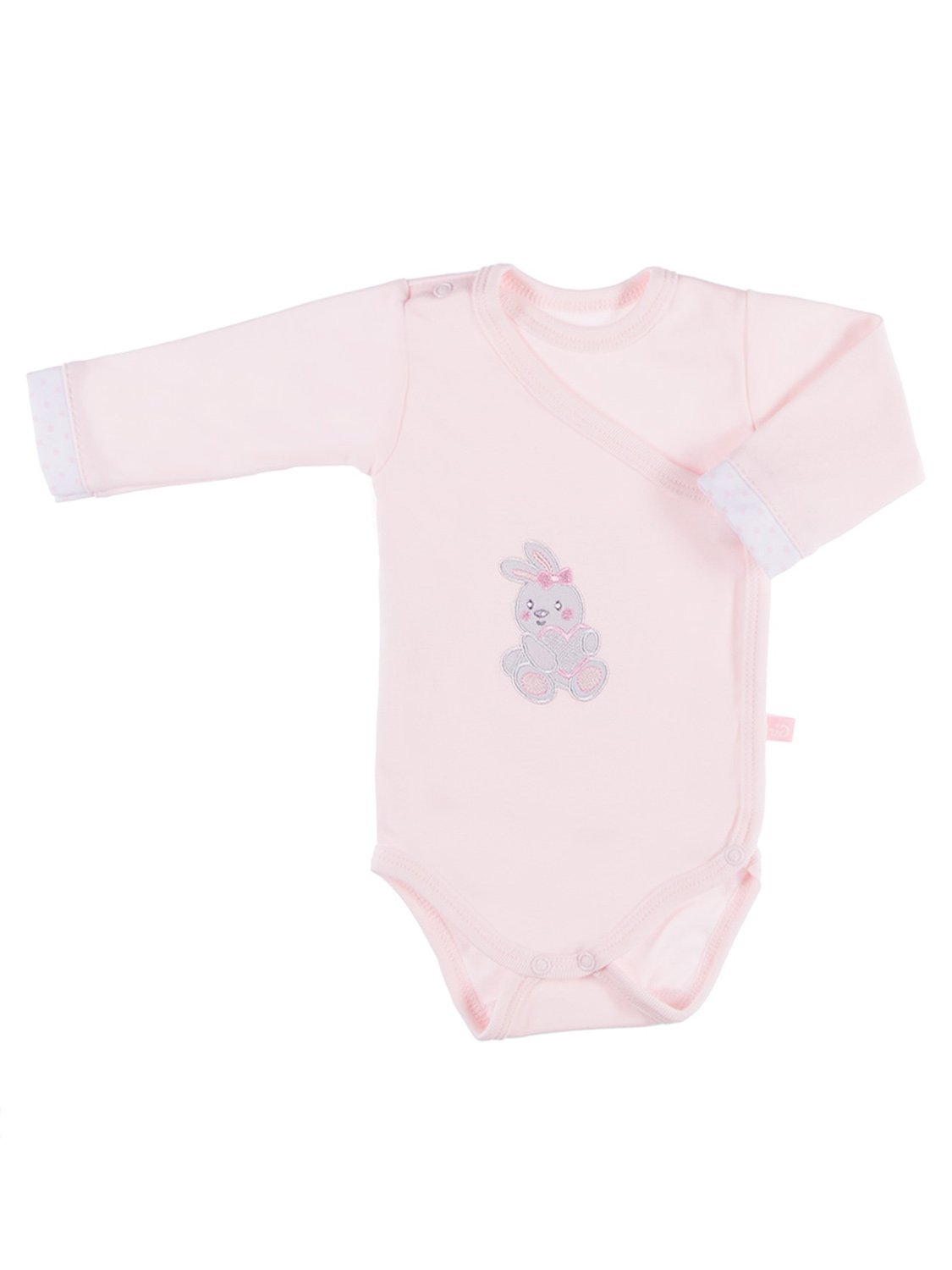 Early Baby Bodysuit, Embroidered Bunny Rabbit Design - Pink Bodysuit / Vest EEVI 