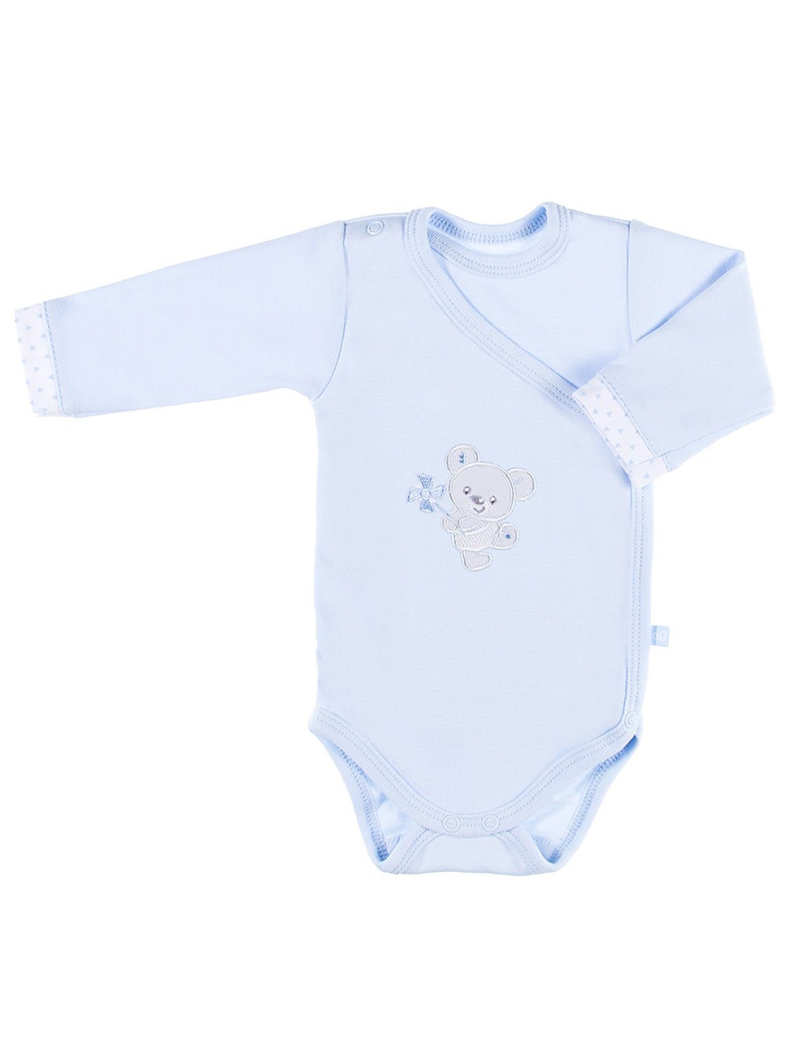 Early Baby Bodysuit, Embroidered Bear Design - Blue Bodysuit / Vest EEVI 