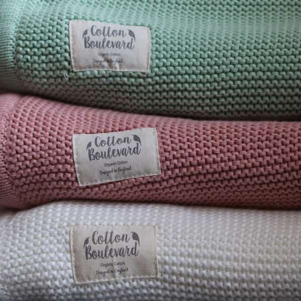 Organic Cotton Knitted Blanket - White Blanket Cotton Boulevard 