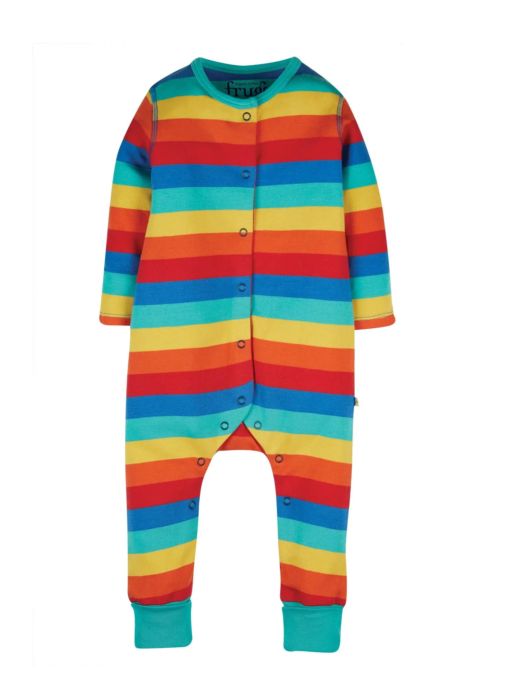 Frugi Organic Cotton Rainbow Stripe Babygrow Sleepsuit / Babygrow Frugi 
