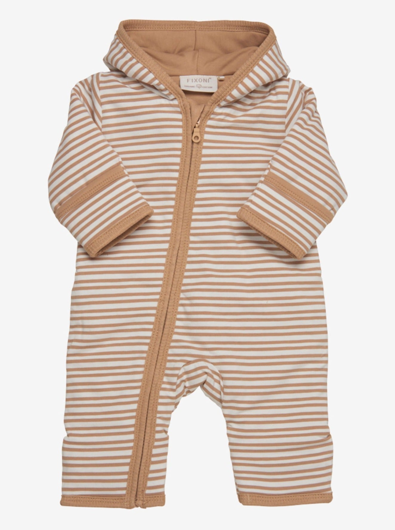 Fixoni Brown & Cream Striped Pramsuit Snowsuit / Pramsuit Fixoni 