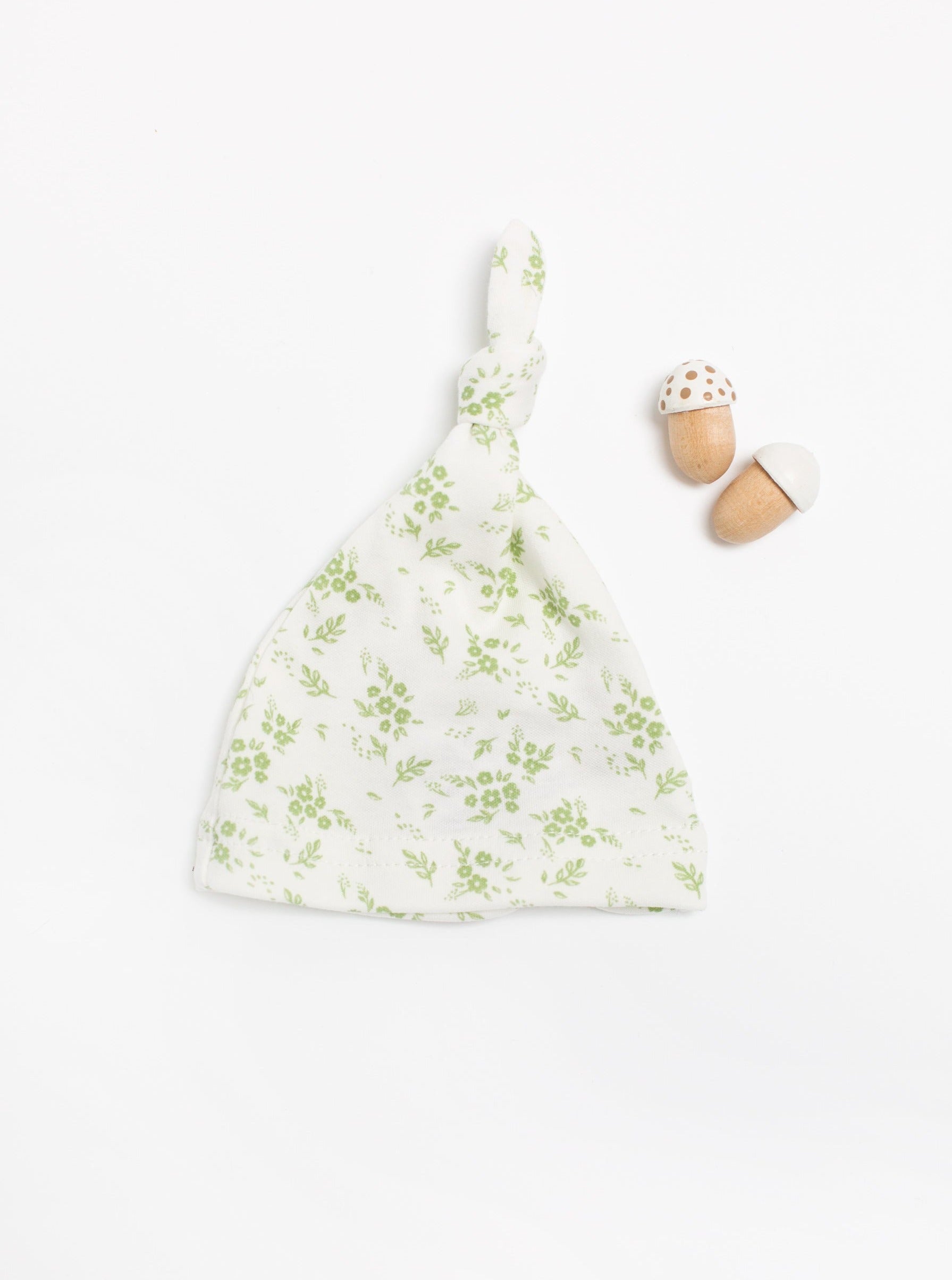Knotted Hat, Apple Floral, Premium 100% Organic Cotton Hat Tiny & Small 