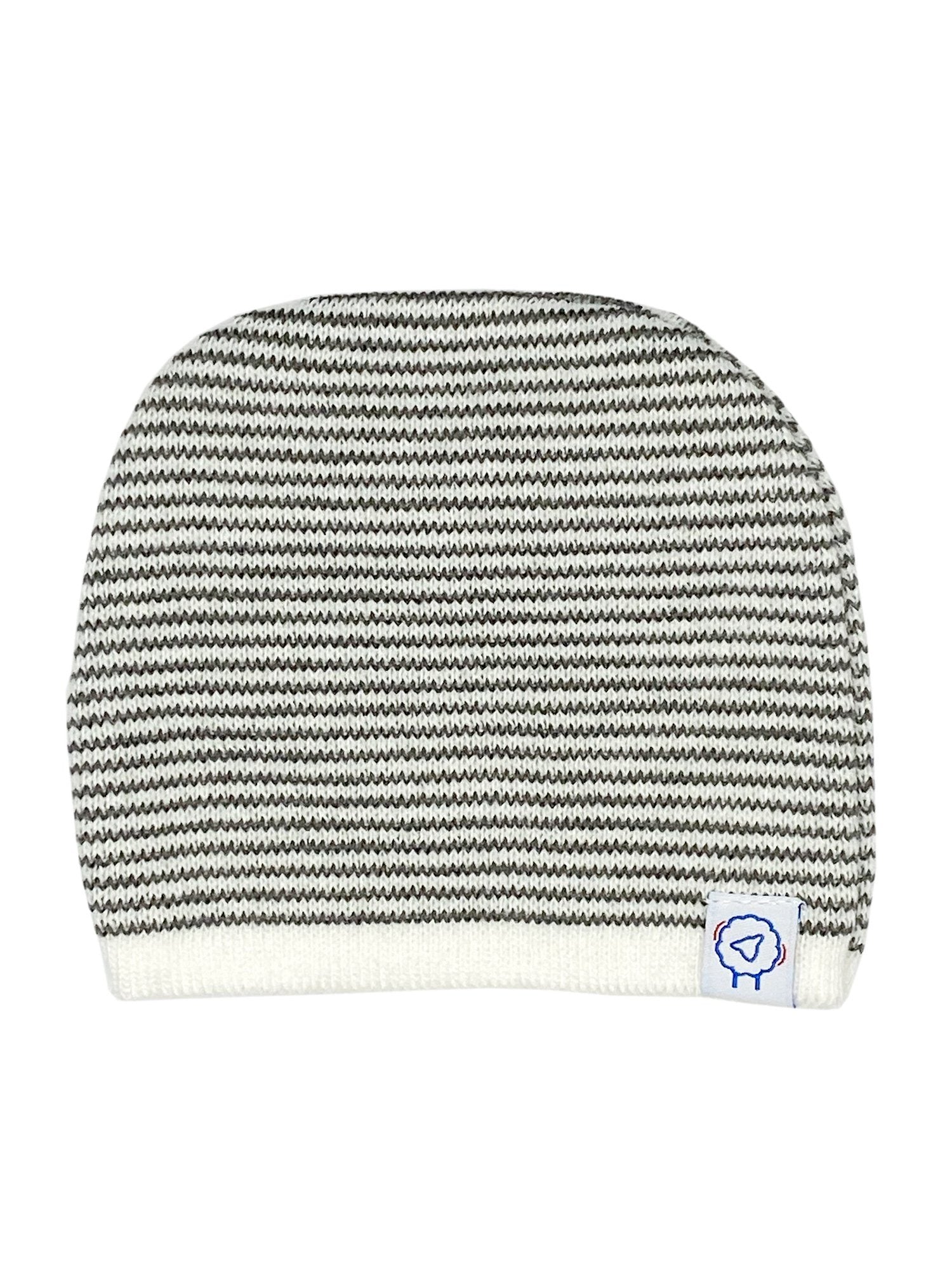 Knitted Hat - Black & White Stripe Hat La Manufacture de Layette 