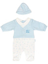 'Little Love' Blue Polkadot Cardigan Sleepsuit & Hat Sleepsuit / Babygrow Tiny Chick 