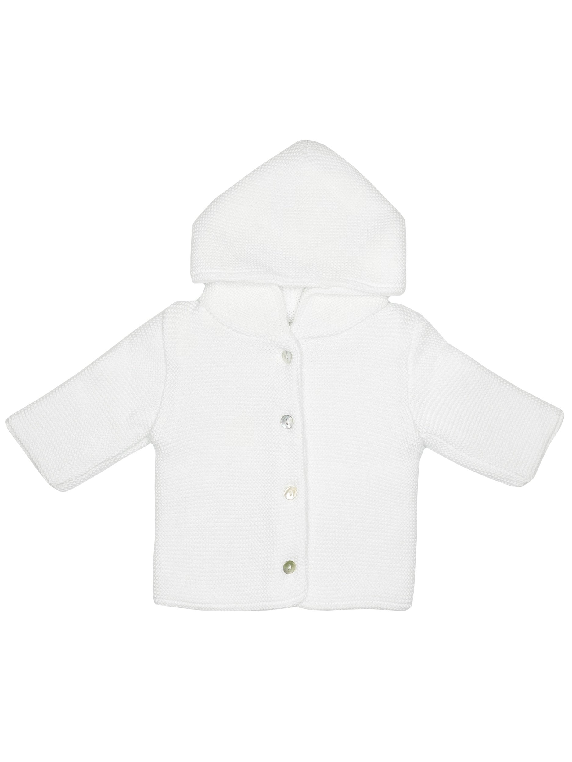 White Knitted Baby Jacket Cardigan / Jacket La Manufacture de Layette 