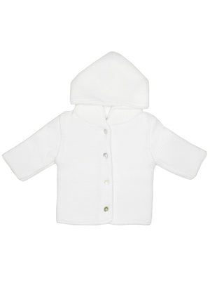 White Knitted Baby Jacket Cardigan / Jacket La Manufacture de Layette 