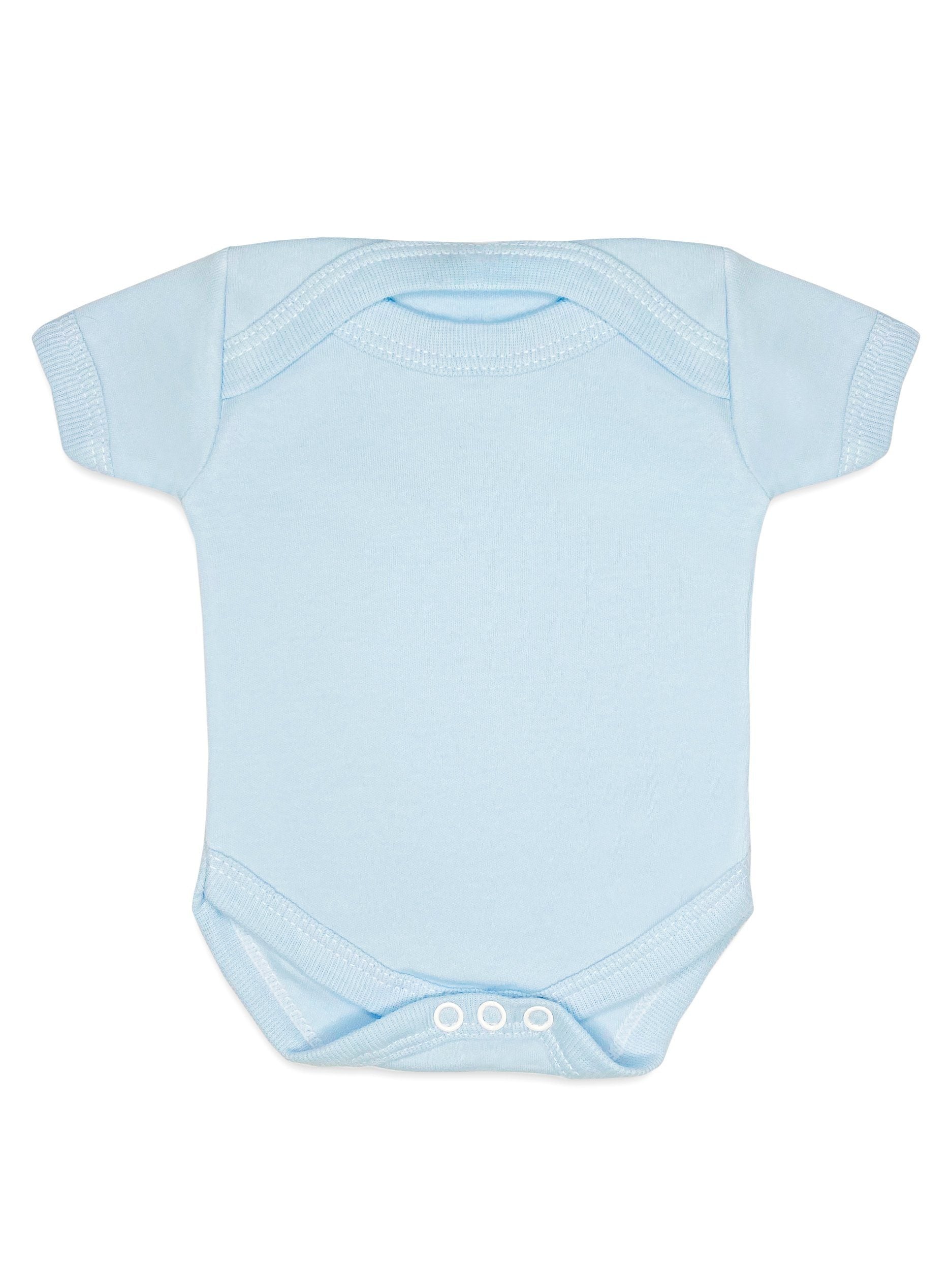 100% Cotton Classic Blue Short Sleeved Bodysuit Bodysuit / Vest Little Mouse Baby Clothing & Gifts 