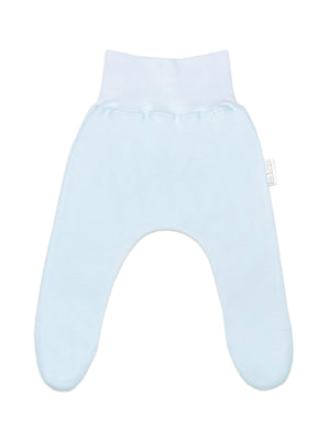 100% Cotton Footed Leggings - Blue Trousers / Leggings Little Lumps 