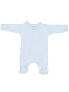 100% Cotton Footed Zip Up Sleepsuit - Blue Sleepsuit / Babygrow Little Lumps 