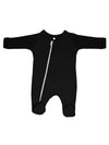 100% Cotton Footed Zip Up Sleepsuit - Black Sleepsuit / Babygrow Little Lumps 