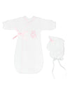 Neonatal Burial Gown, White & Pink Bereavement gown Itty Bitty Baby Clothing 