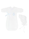 Neonatal Bereavement Gown, White & Blue Bereavement gown Itty Bitty Baby Clothing 