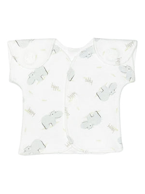 Wrap-over premature baby top, hippos Bodysuit / Vest Itty Bitty Baby Clothing 