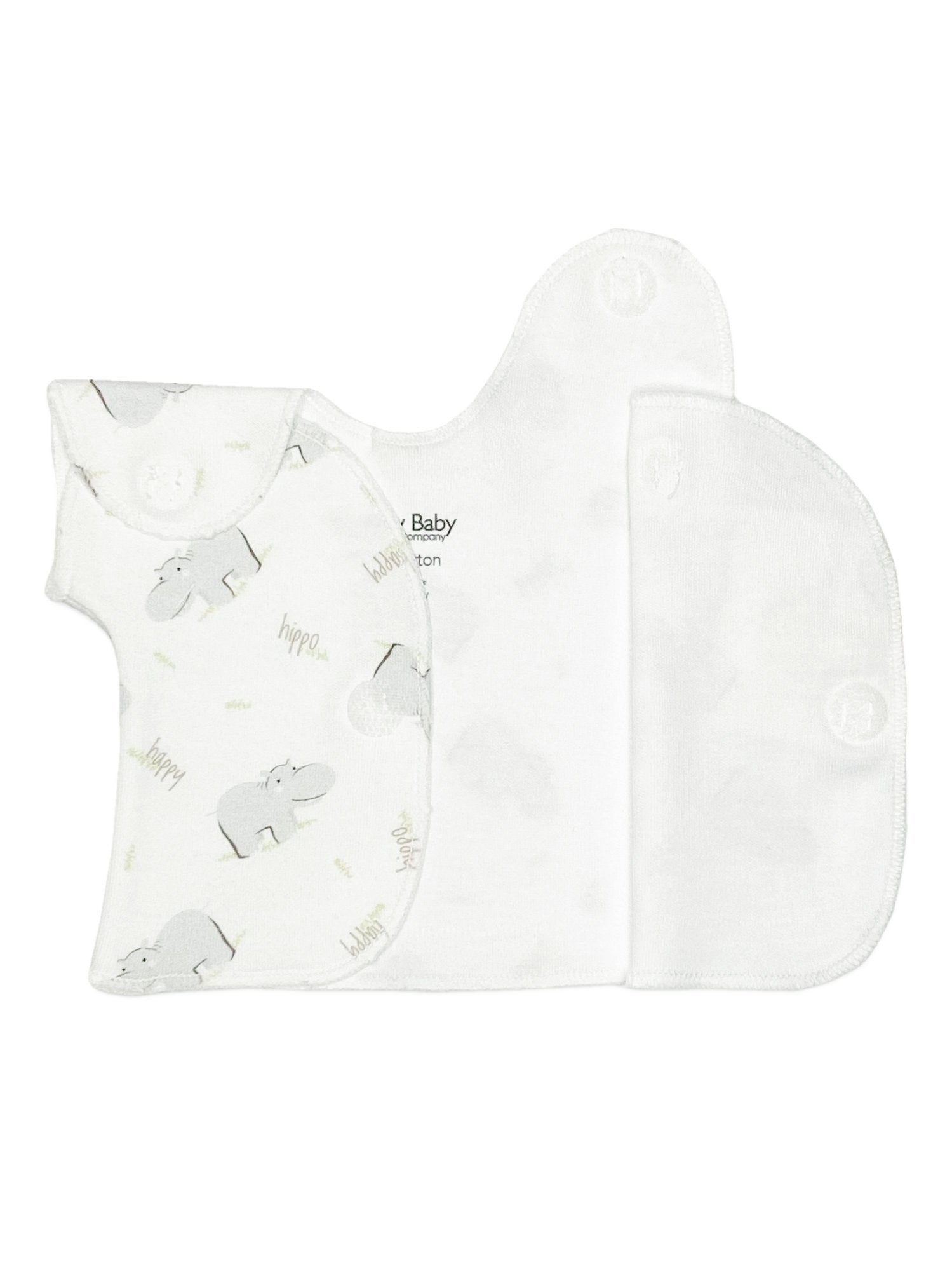 Wrap-over premature baby top, hippos Bodysuit / Vest Itty Bitty Baby Clothing 