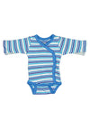 Organic Cotton Blue Bold Stripe Long Sleeve Vest Bodysuit / Vest Fixoni 