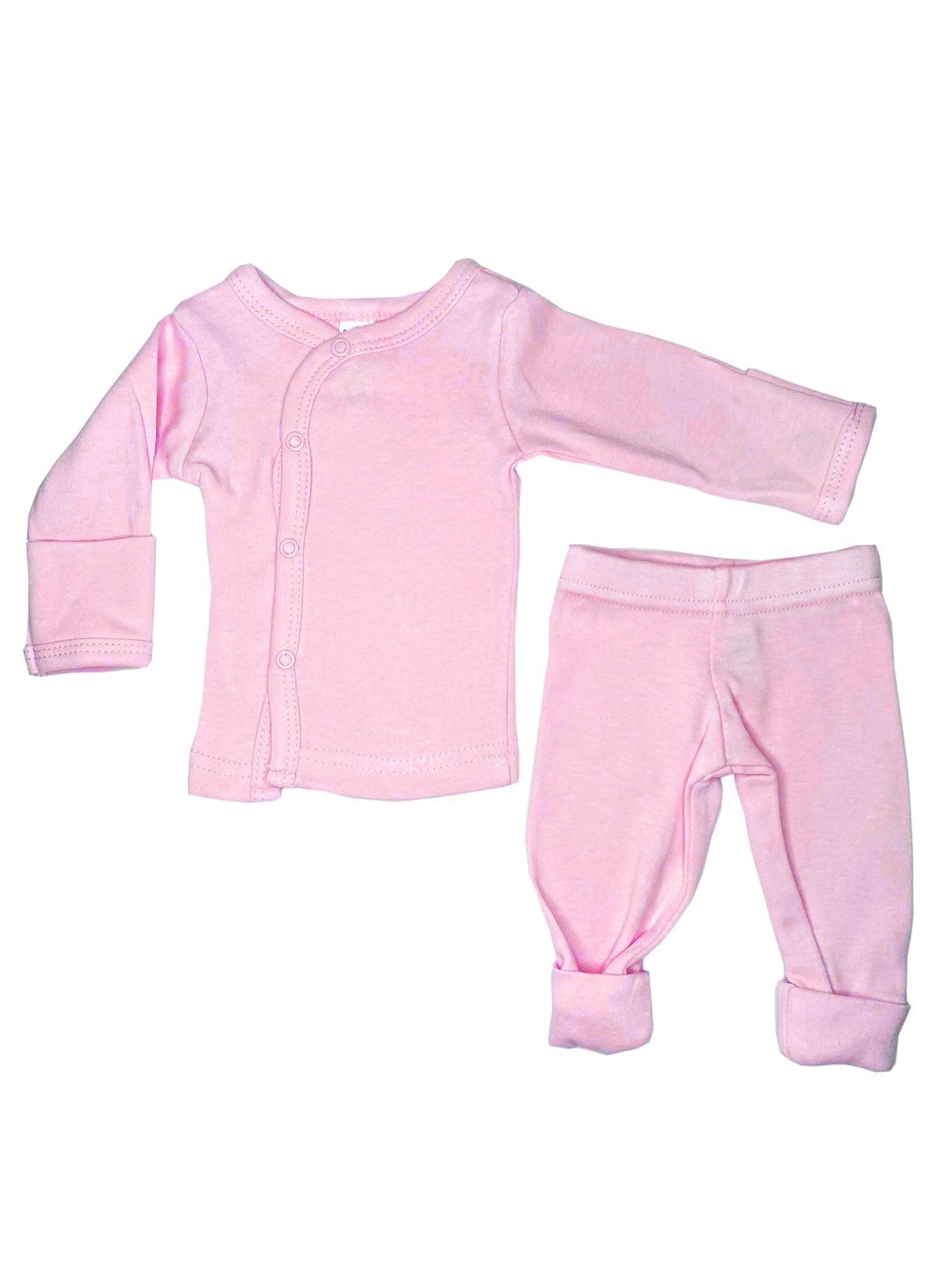 Classic Pink & White 4 piece set - Vest, Top, Trousers & Hat Set Soft Touch 