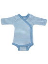 Organic Cotton Blue Thin Stripe Long Sleeve Vest Bodysuit / Vest Fixoni 