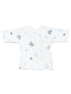 Organic Cotton Blue Bee Bear Ribbon Tie Wrap Top Top / T-shirt Fixoni 