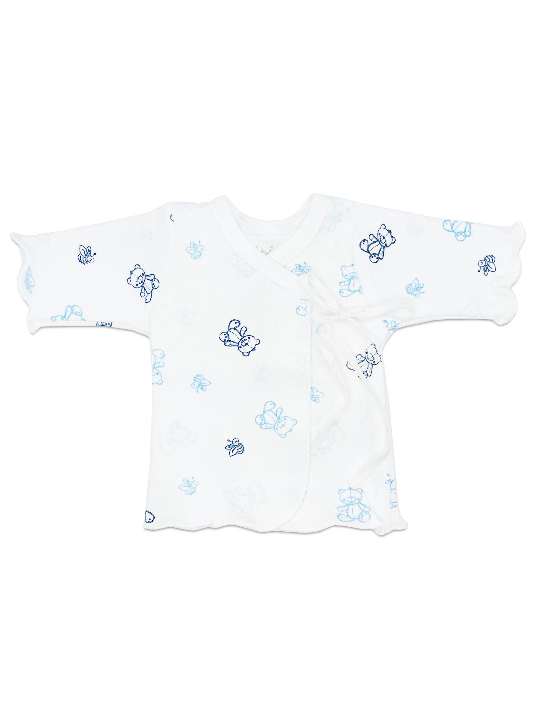 Organic Cotton Blue Bee Bear Ribbon Tie Wrap Top Top / T-shirt Fixoni 