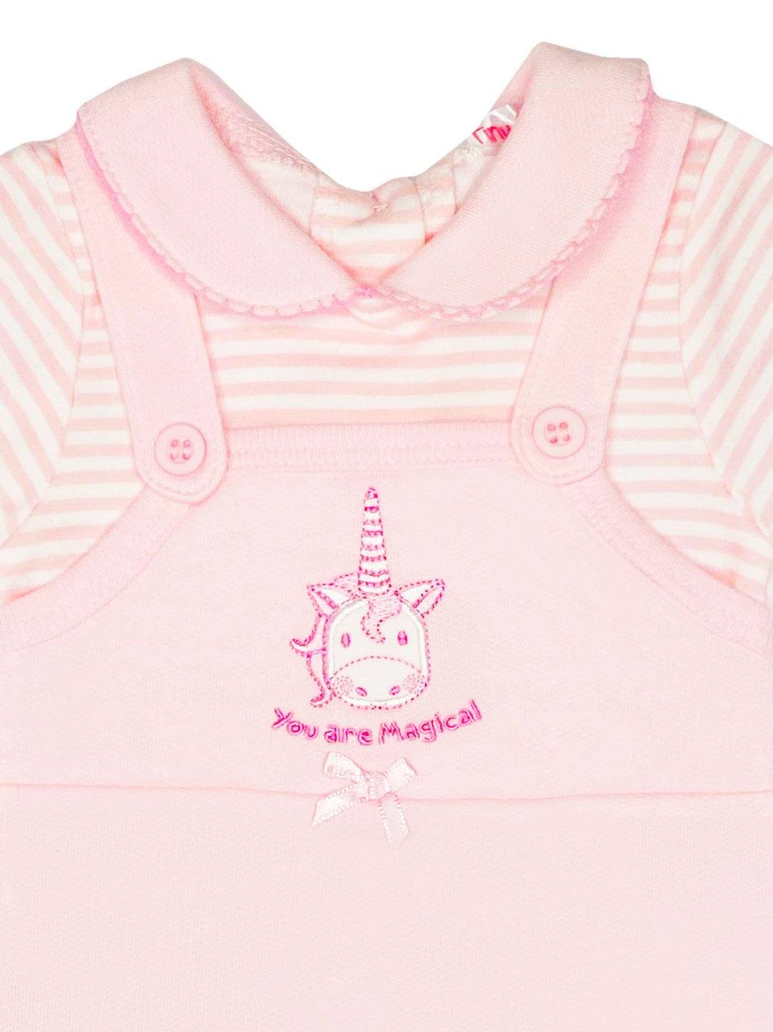 'You Are Magical' Unicorn Dungarees & Hat Set Dungaree Tiny Chick 