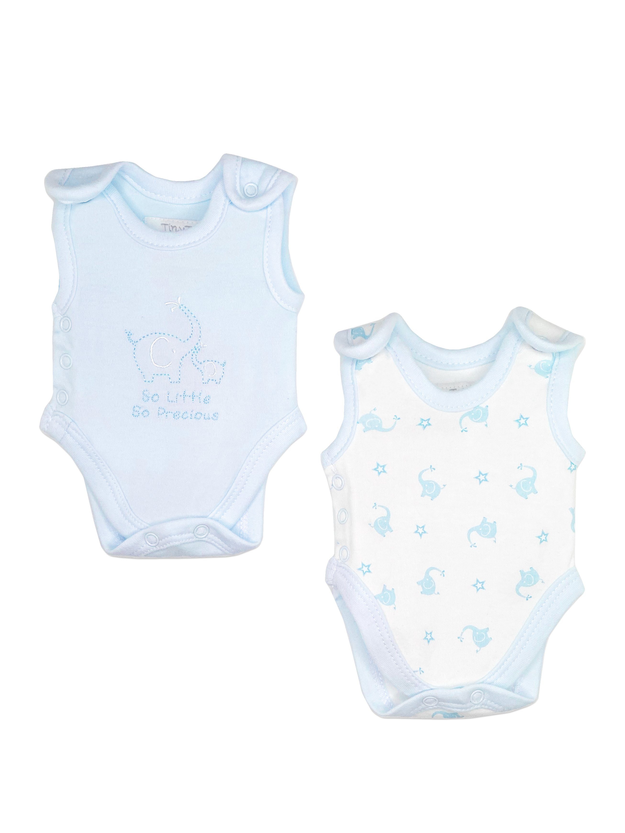 2 Pack Incubator Vests - Blue Elephant & Star Bodysuit / Vest Tiny Chick 