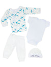 Blue Whale 4 piece set - Vest, Top, Trousers & Hat Outift Soft Touch 
