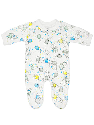 Tiny Baby Size Sleepsuit - Terrycloth, Bunnies & Balloons Sleepsuit / Babygrow Bambini 