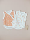 2 Pack Incubator Vest Set, Leaping Bunnies & Apricot Floral, 100% Organic Cotton Set/Multipack Tiny & Small 