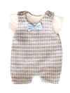 Grey & White Dungaree & T-shirt Set Dungaree Itty Bitty Baby Clothing 