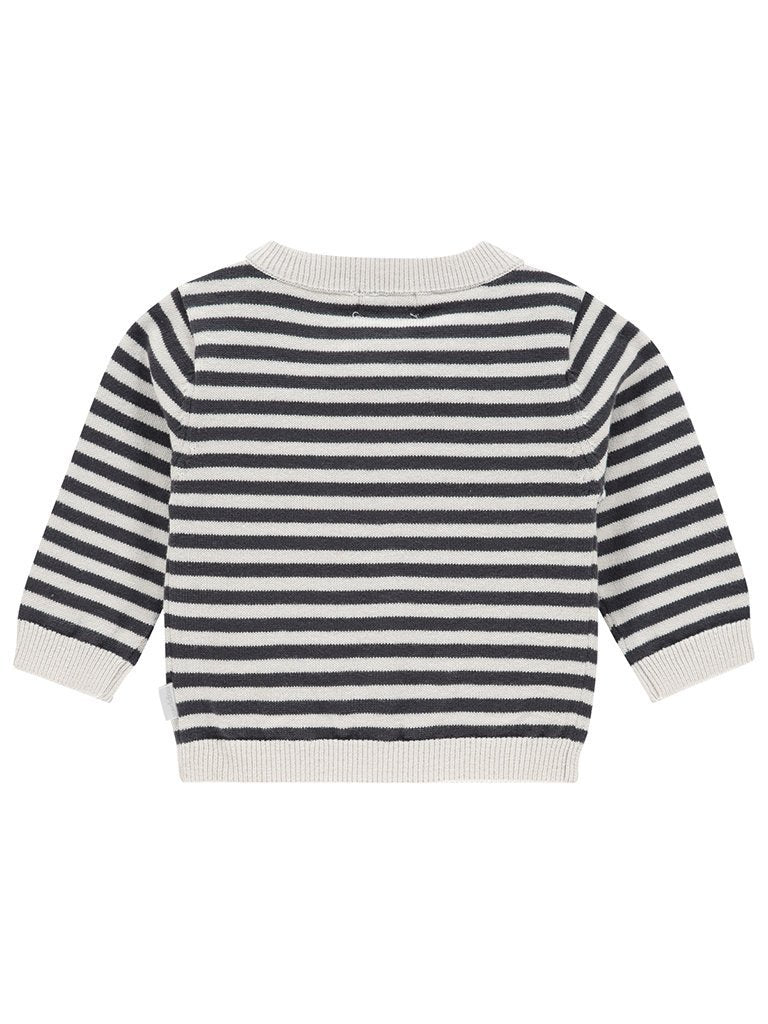 Long Sleeve Knit Cardigan - Black & Cream Stripe Cardigan / Jacket Noppies 