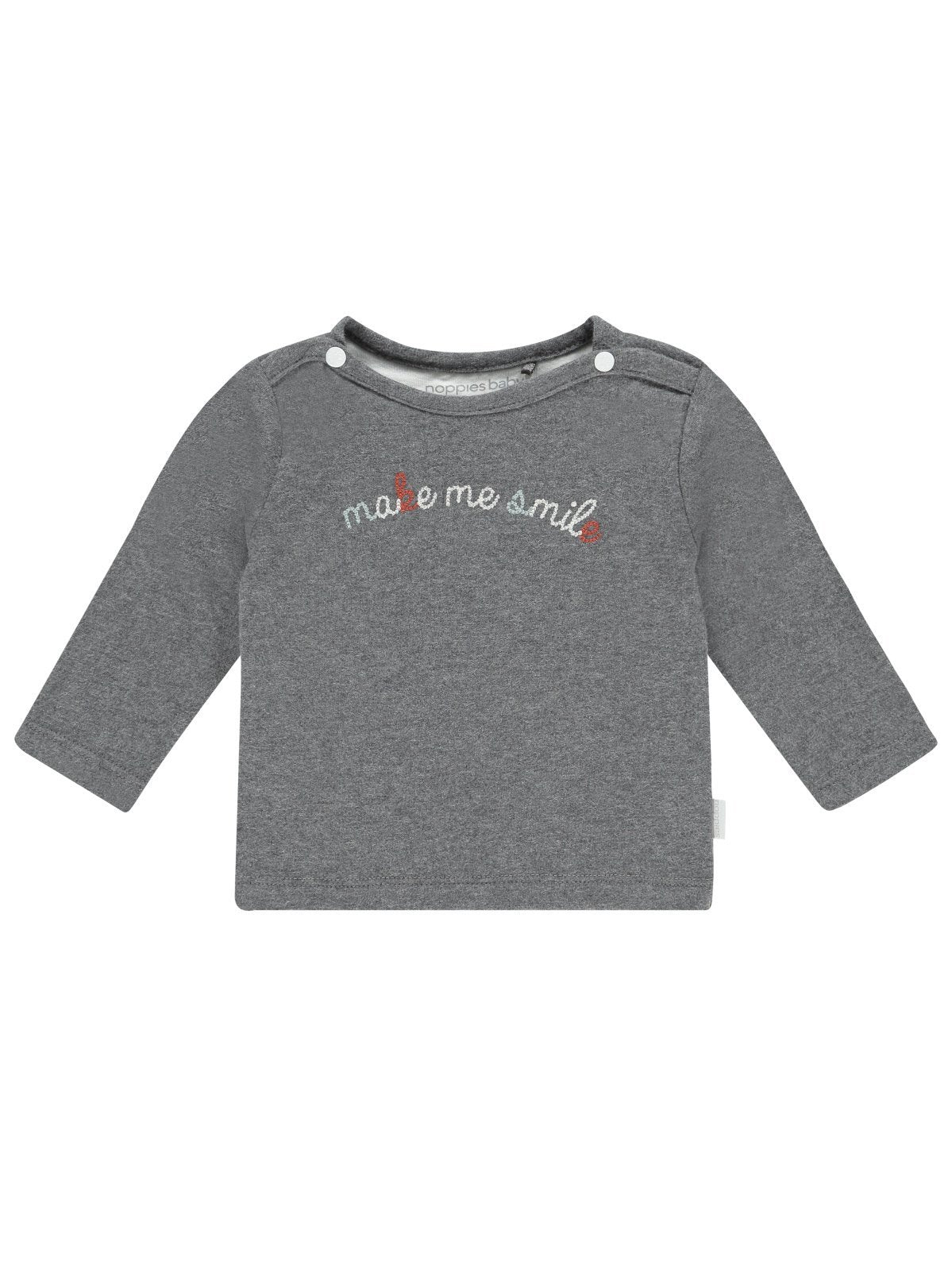 Grey "Make Me Smile" top - Organic Cotton Top / T-shirt Noppies 